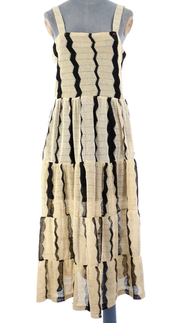 Zara striped sales textured weave dress