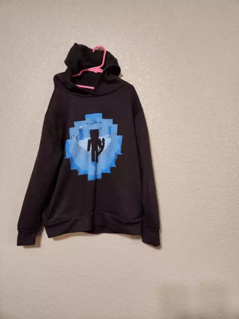 Kids black minecraft hoodie by jinx medium size 8