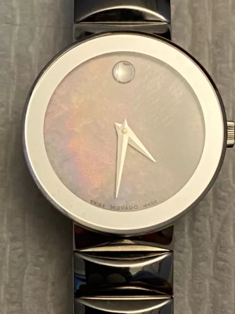 Movado Sapphire Silver Mirror Dial Ladies Watch 14178342