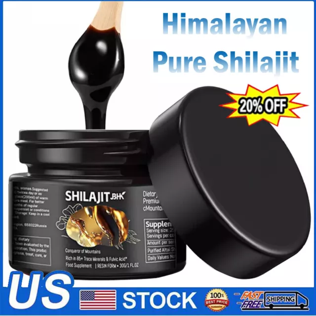 Himalayan Pure 100% Shilajit, Soft Resin, Organic, Extremely Potent, Fulvic Acid