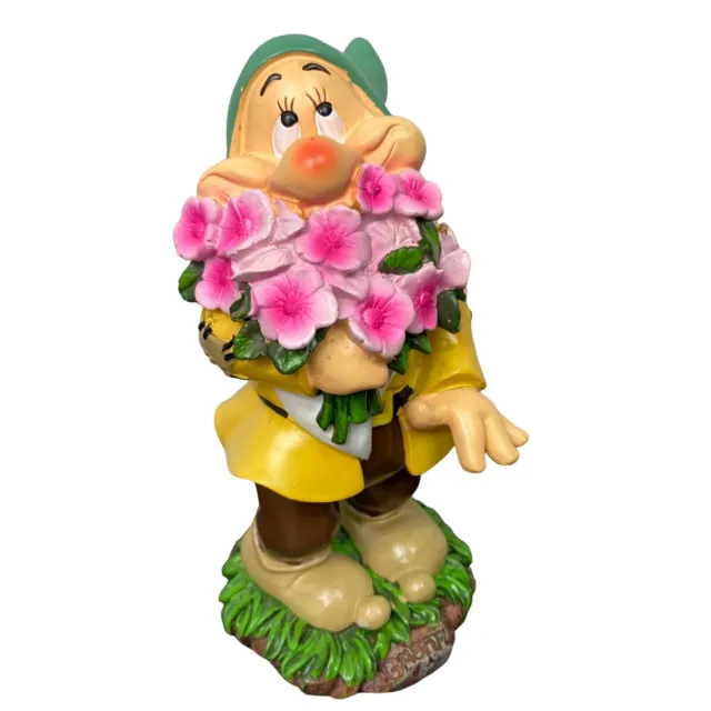Disney Snow White & the Seven Dwarfs Bashful Garden Gnome Figurine Statue 7.5"