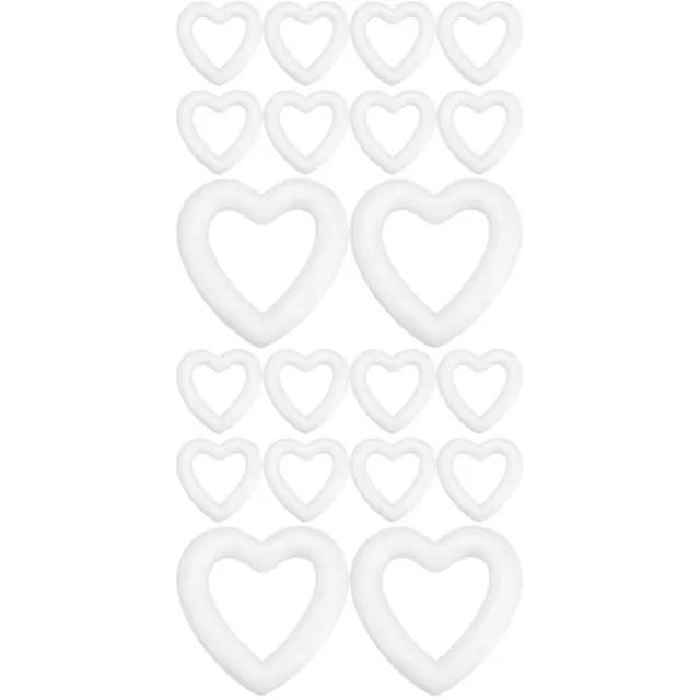 20 Pcs White Foam Love Bubble Heart Flower Arrangement Shapes