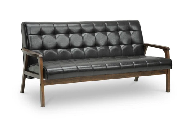 Baxton Studio Mid-Century Masterpieces Brown Sofa