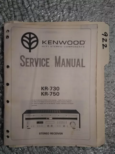 Kenwood kr-730 750 service manual original repair book stereo receiver radio