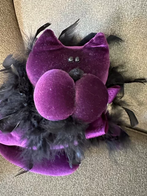 Snickelldoodles Purple Cat With Boa