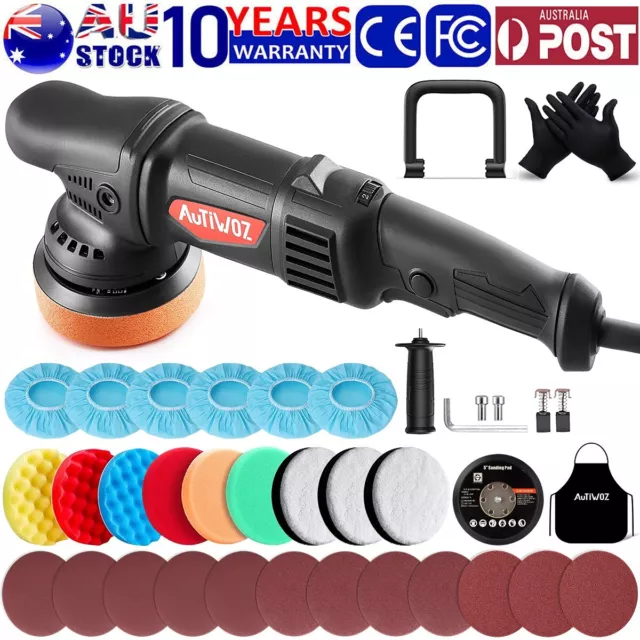 Dual Action Car Polisher Buffer Sander 920W Orbital Polishing Machine 125mm Pads