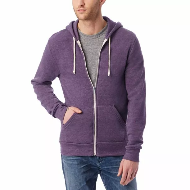 Alternative Apparel ECO Zip Rocky Hooded Sweatshirt 9590 Hoodie Eco True Purple