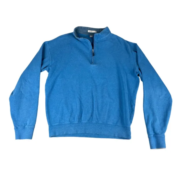 Peter Millar Sweater Mens Medium Blue 1/4 Zip Pullover Golf Performance Cotton