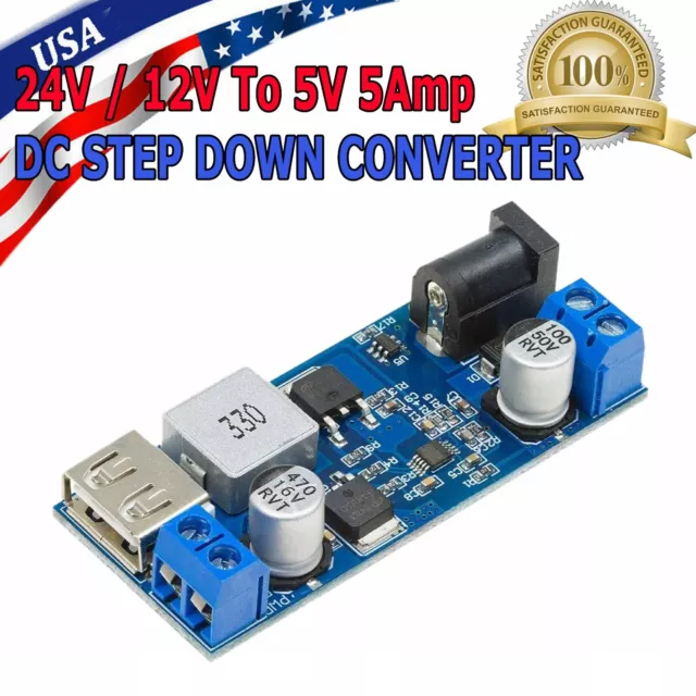 24V / 12V To 5V 5A Power Module DC-DC Step-Down Power Supply Converter