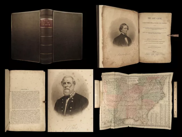 1868 The Lost Cause Pollard MAP Confederate Civil War White Supremacy SLAVERY