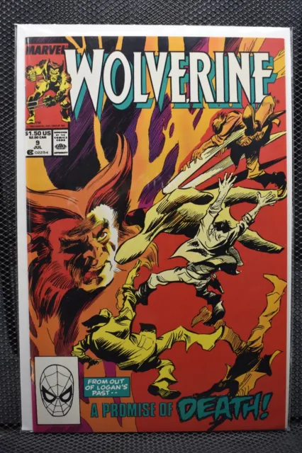 Wolverine #9 Direct Marvel Comics 1989 Chris Claremont Patch Madripoor 9.0