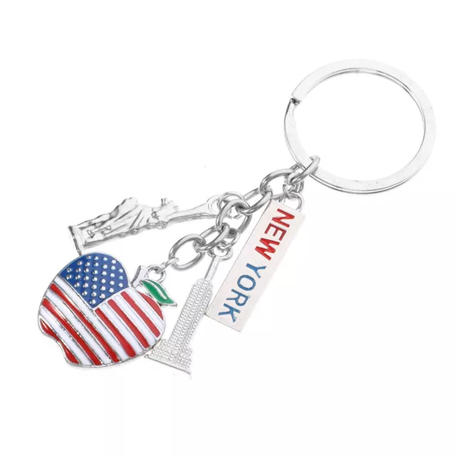 Metal Keychain Creative American Flag Prints Keyring Fashionable Gift Hanging