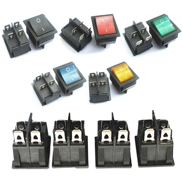 Reset Rocker Switch Switch HOME 16A 2-SPEED With Light Rocker Power Reset Button Switches Kcd4 ...
