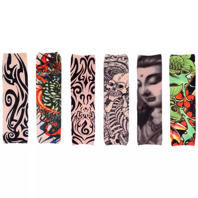 6 piezas mangas de brazo de Halloween tatuajes de medio brazo