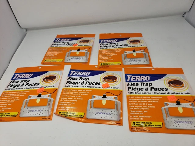 Lot Of 5 Terro Flea Trap Refill Glue Boards Qty 3