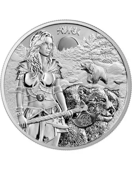 VALKYRIES SOLVEIG Germanische Göttinnen 1 Oz Silbermünze 5 Mark Germania 2024