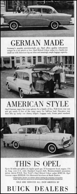 1959 Opel Cars Rekord Caravan wagon Buick German made retro photo print ad ADL40