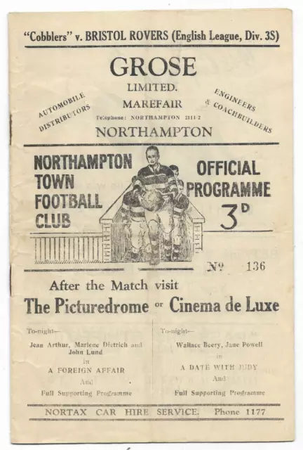 1948/49 Division 3 South - NORTHAMPTON TOWN v. BRISTOL ROVERS