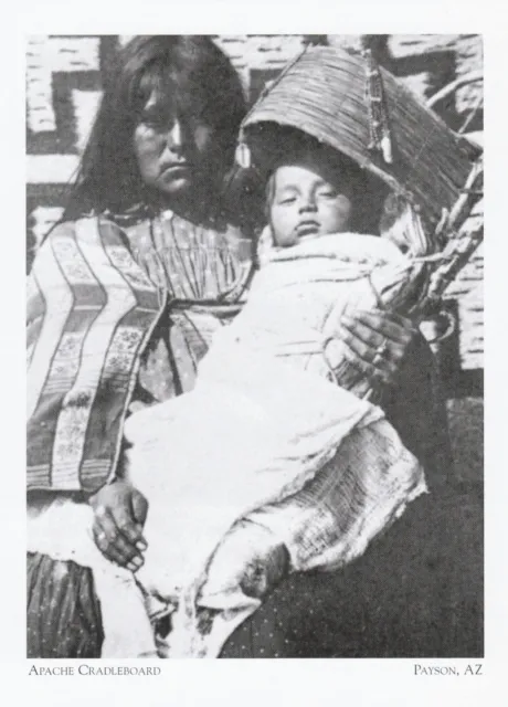 *Arizona Postcard-"Apache Woman & Baby In Cradleboard" *Payson-