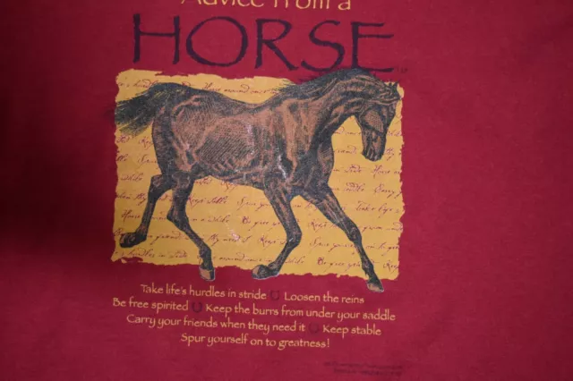 Advice from a Horse Red T Shirt Equestrian Cotton Vegan Gildan Mens M