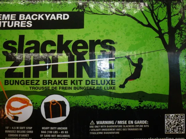 New Open Box Slackers Zipline Bungeez Brake kit Deluxe Extreme Backyard Fun