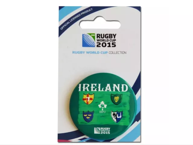 Rugby World Cup 2015 Ireland Button Badge - Official Licensed Product