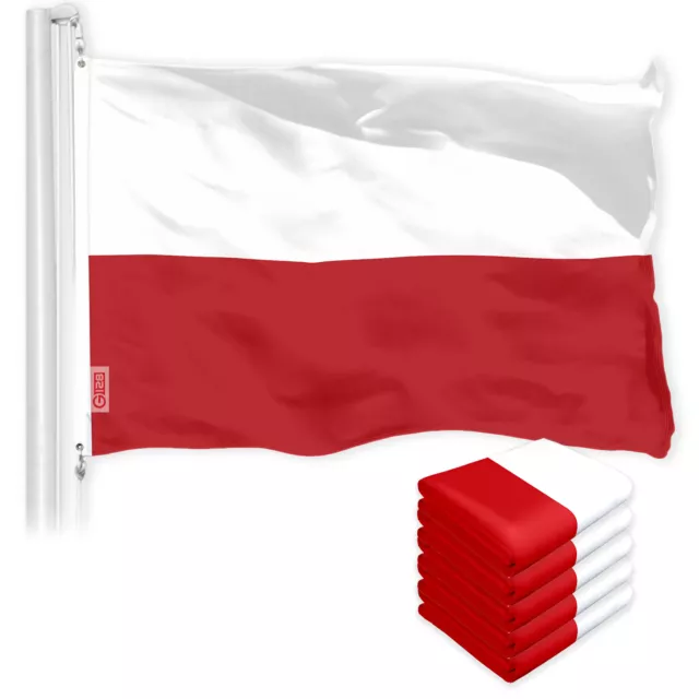 Poland Polish Flag 3x5FT 5-Pack 150D Printed Polyester By G128