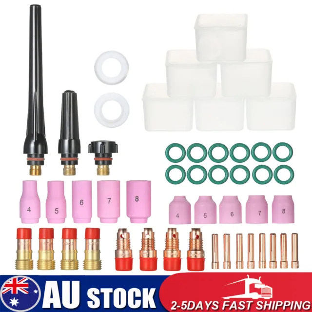 49Pcs TIG Gas Lens Collet Body Consumables Kit For WP 17 18 26 TIG Welding Torch