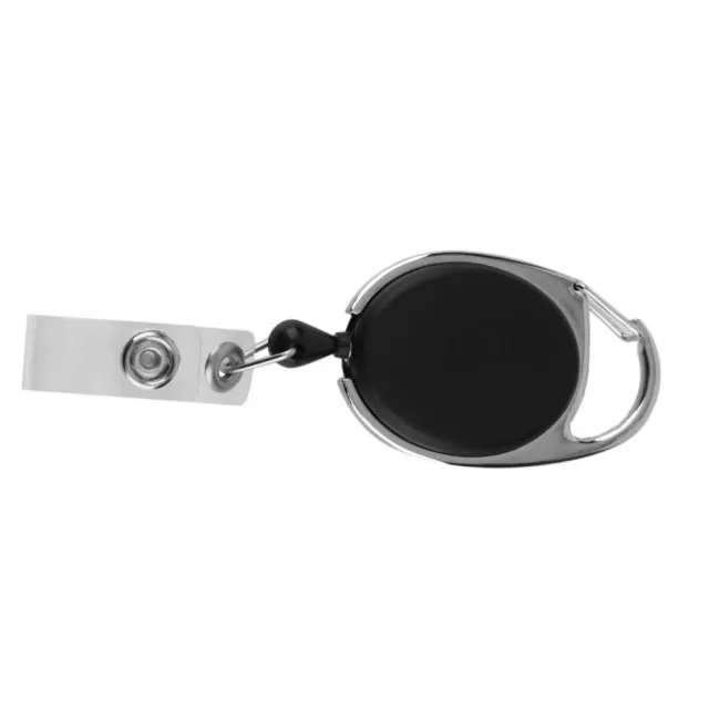 1PCS Retractable Reel Pull Key ID Card Badge Tag Clip Holder Carabiner Style 3