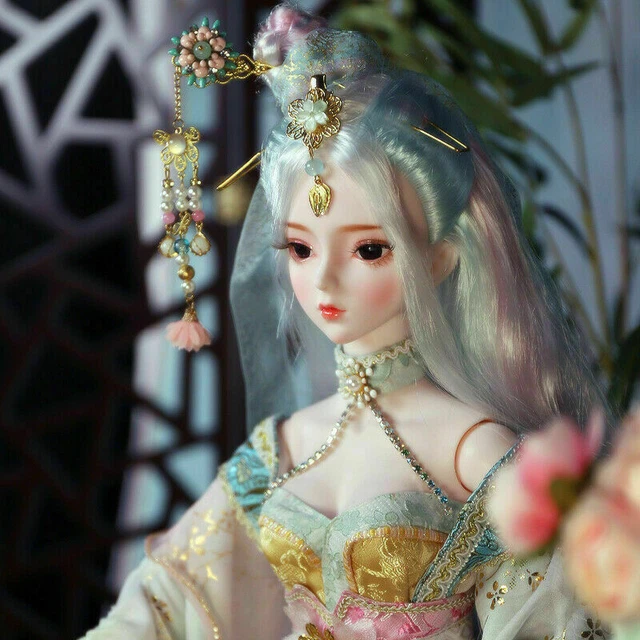 1/3 bambola BJD ragazza 60 cm giunto palla + trucco viso + occhi + parrucca + set completo vestiti 9