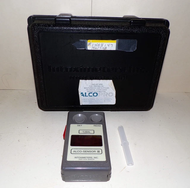 Intoxicómetros Alco Sensor 3 con una boquilla más estuche rígido