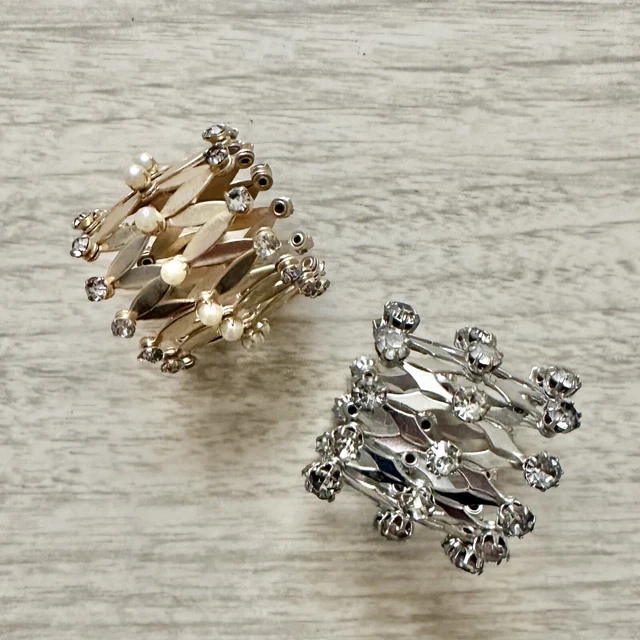 Lot of 2 Vintage ‘60s Expandable Metal Hair Cage for Bun/Chignon/Ponytail