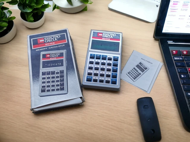 Calculatrice Vintage Electro Calcul 80MS – 1978 – Neuve En Boîte (Hong Kong)
