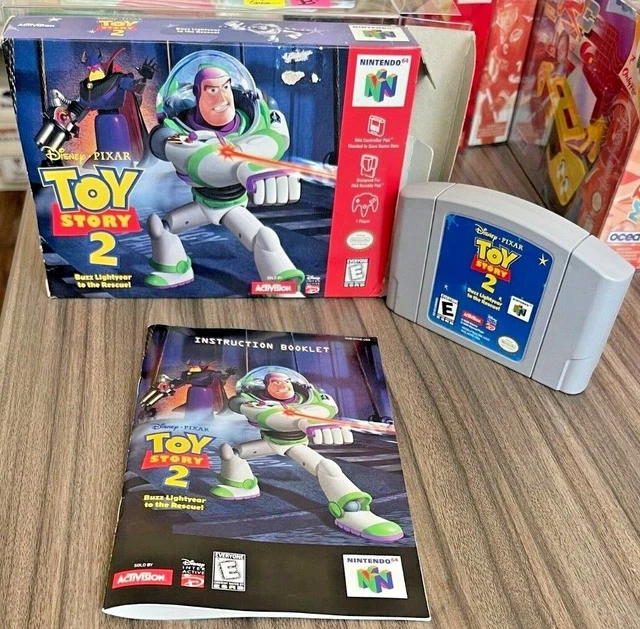 TOY STORY 2 Buzz Lightyear to the Rescue Nintendo Box Game Manual N64 B