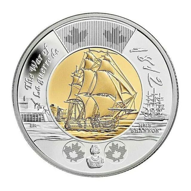 2012 Canada $2 (toonie) HMS Shannon - War of 1812 - BU Coin from Mint Roll