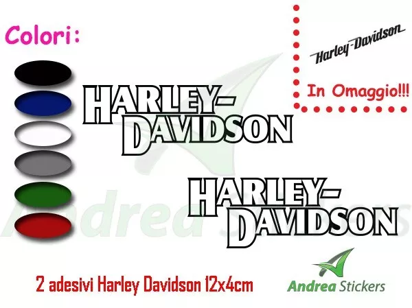 2 Adesivi HARLEY DAVIDSON 12x4cm - stickers vinile adesivo moto decalcomania