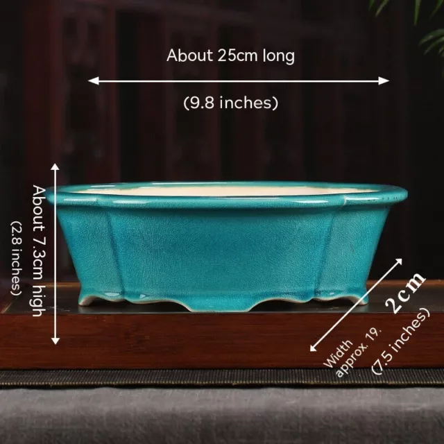 High Quality Solid Bonsai Pot Glazed 9.8" Large Chinese Purple Sand Ceramic Pots