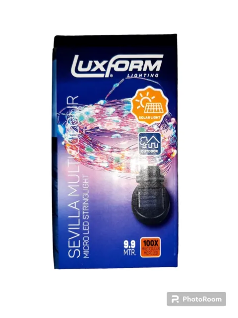 Luxform Sevilla Lichterkette 9,9m Multicoulour Solar Mikro LEDs Gartendeko