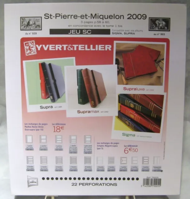 Yvert et Tellier - JEU ST PIERRE et MIQUELON S.C. 2009 (Avec Pochettes)