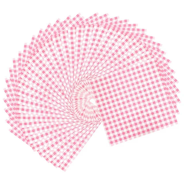 100 Sheets Food Wrap Paper Checkered Deli Paper Liner Oil-Proof Sandwich