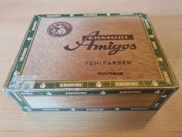 Alte Zigarrenkiste Holzschachtel Ermuri Amigos Fehlfarben