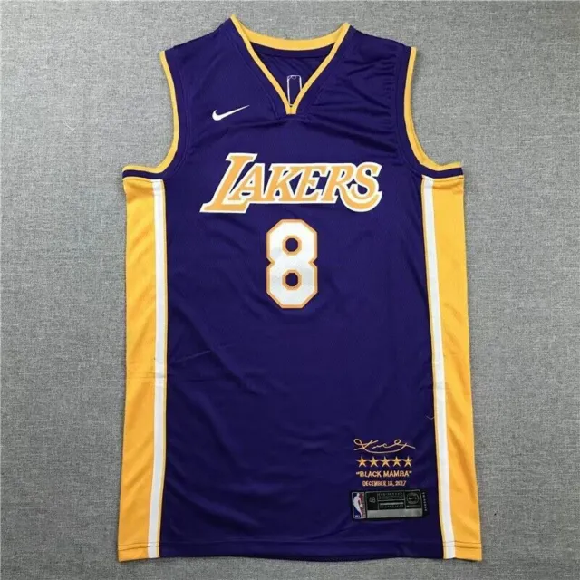 New Retired Kobe Bryant #8 Los Angeles Lakers Basketball Jersey Stitched Purple