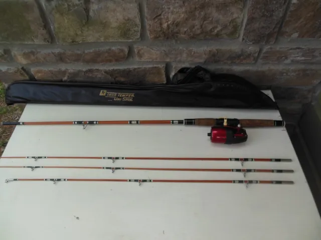 Near Mint Vintage True Temper Uni-Spin Pro 63L Casting Fishing Rod + Multi Rods