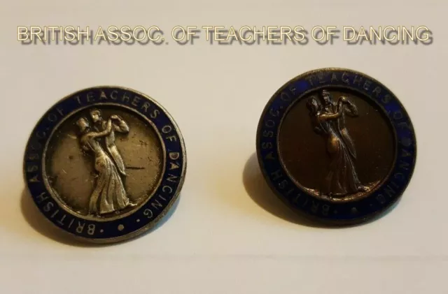 2x Vintage RARE BATD British Assoc. of Teachers of Dancing Badge Medals