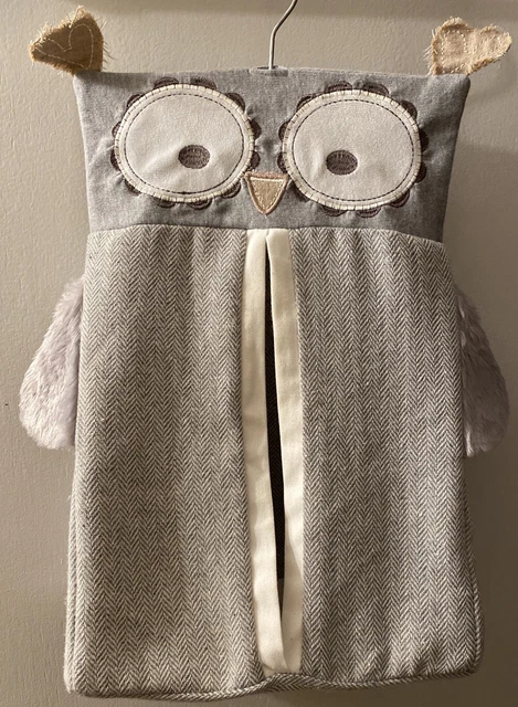 Levtex Owl Diaper Stacker Gray  diaper Holder baby nursery B27