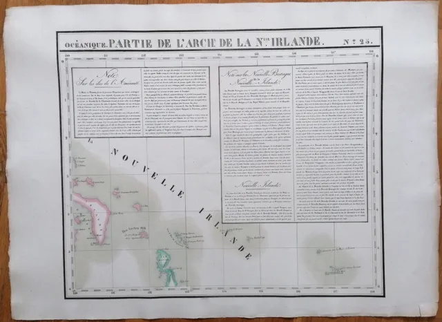 Pacific Large Original Map New Ireland New Guinea by Vandermaelen - 1827
