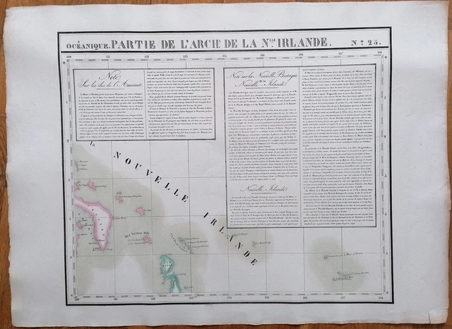 Pacific Large Original Map New Ireland New Guinea by Vandermaelen - 1827