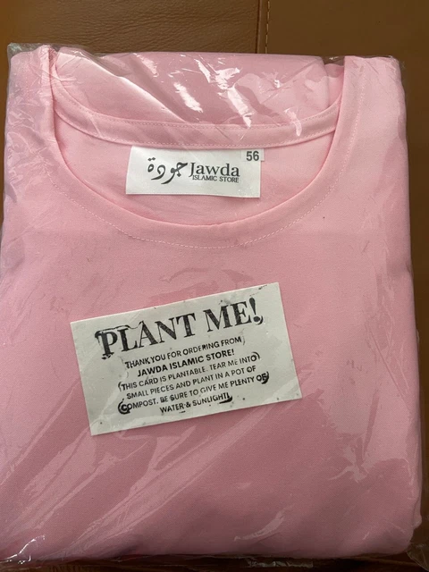 Abaya rosa caramelle Jawda taglia 56