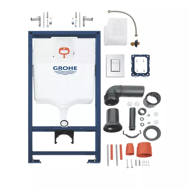 GROHE 1.13m Rapid SL 3-in-1 Toilet Concealed Cistern Frame Wall Hung 38772001 2