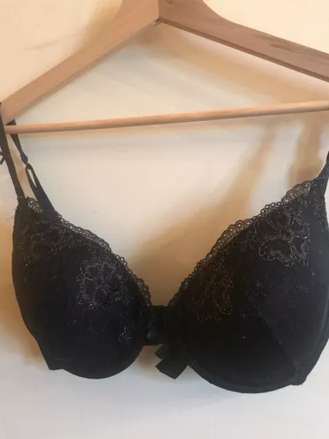 FLORENCE + FRED 34DD Black bra Non-padded double layer lace cup's underwire  GC £3.50 - PicClick UK